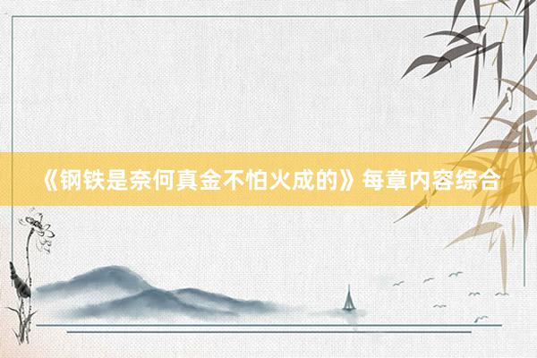 《钢铁是奈何真金不怕火成的》每章内容综合